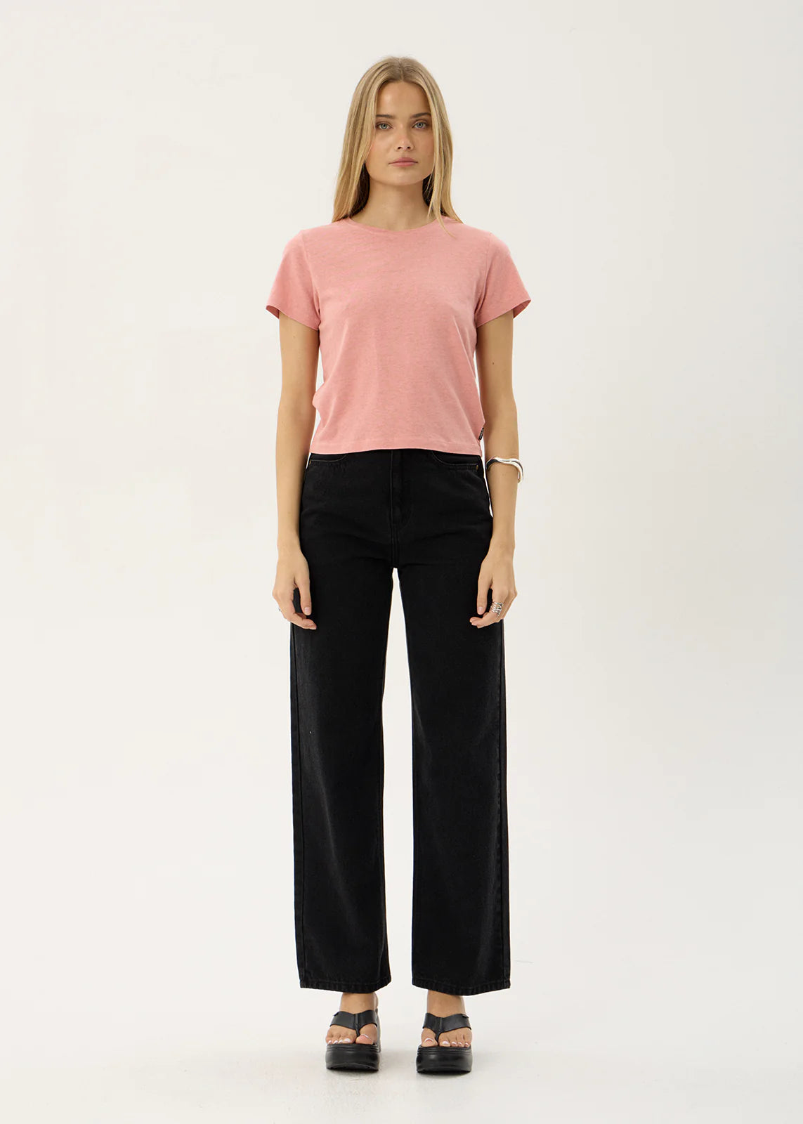 AFENDS Womens Carmen - Baby Tee - Dusty Pink