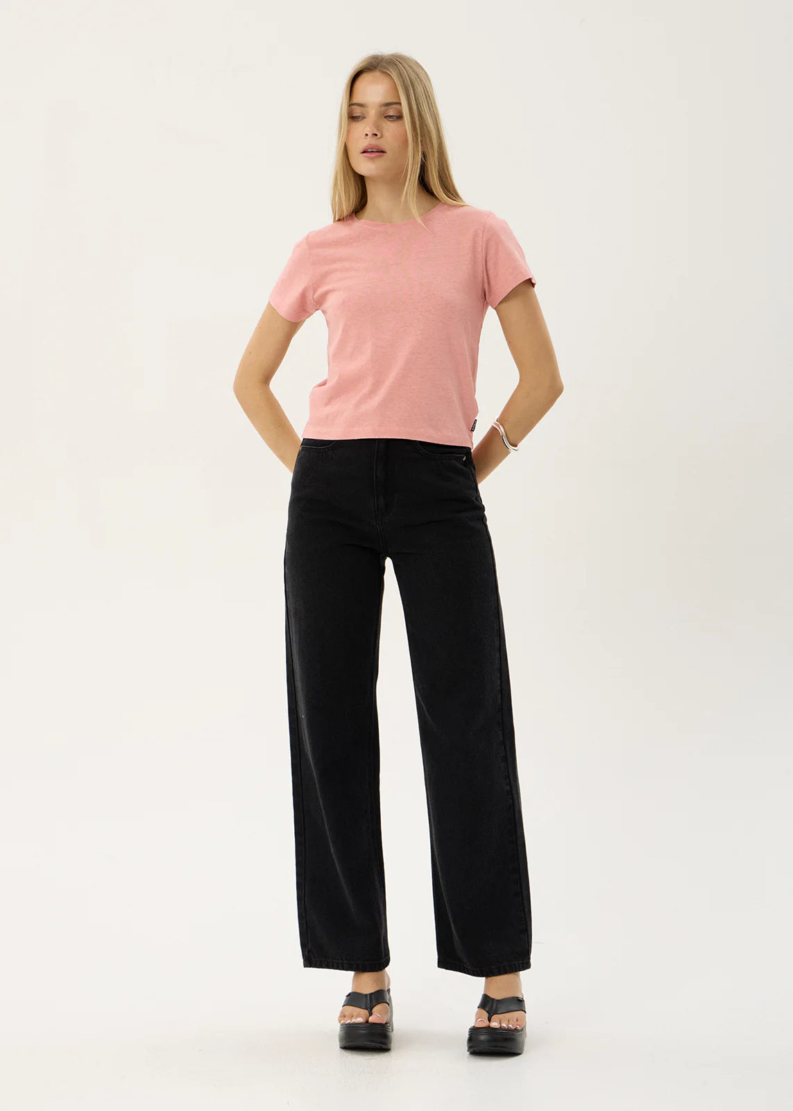 AFENDS Womens Carmen - Baby Tee - Dusty Pink