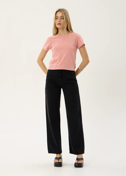 AFENDS Womens Carmen - Baby Tee - Dusty Pink