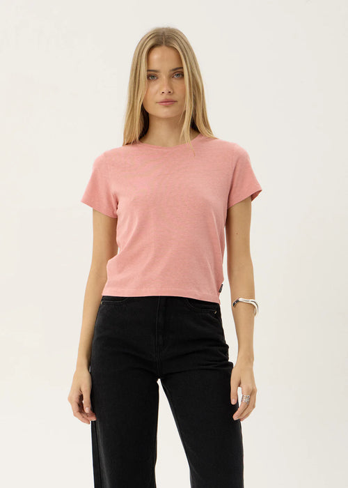 AFENDS Womens Carmen - Baby Tee - Dusty Pink