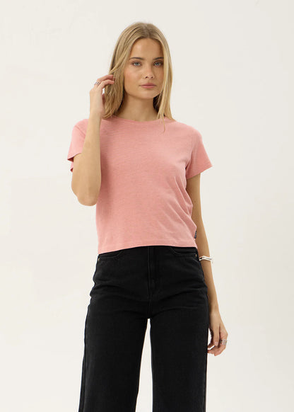 AFENDS Womens Carmen - Baby Tee - Dusty Pink