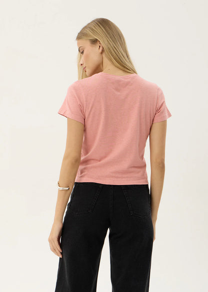 AFENDS Womens Carmen - Baby Tee - Dusty Pink