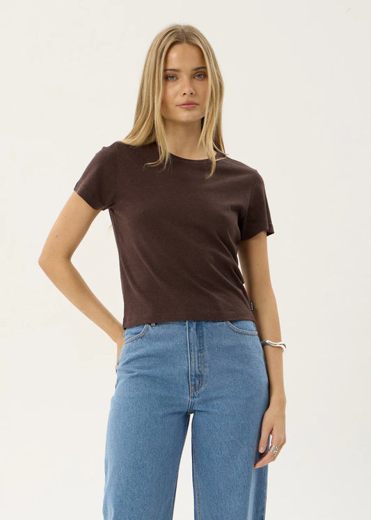 AFENDS Womens Carmen - Baby Tee - Coffee