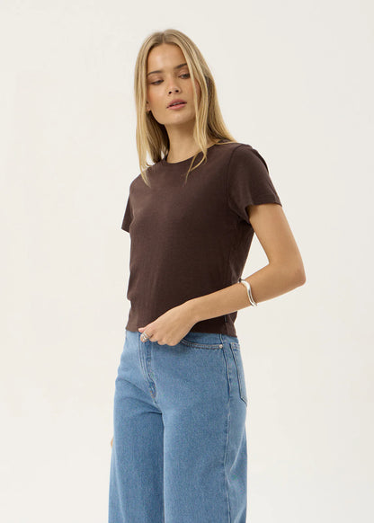 AFENDS Womens Carmen - Baby Tee - Coffee