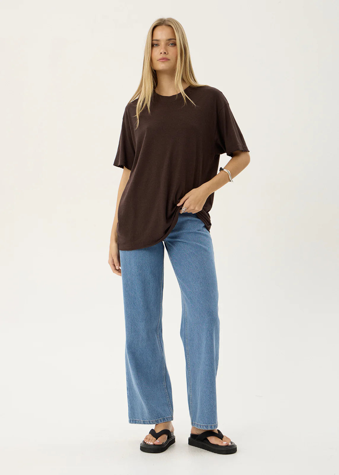 AFENDS Womens Slay - Oversized Tee - Coffee