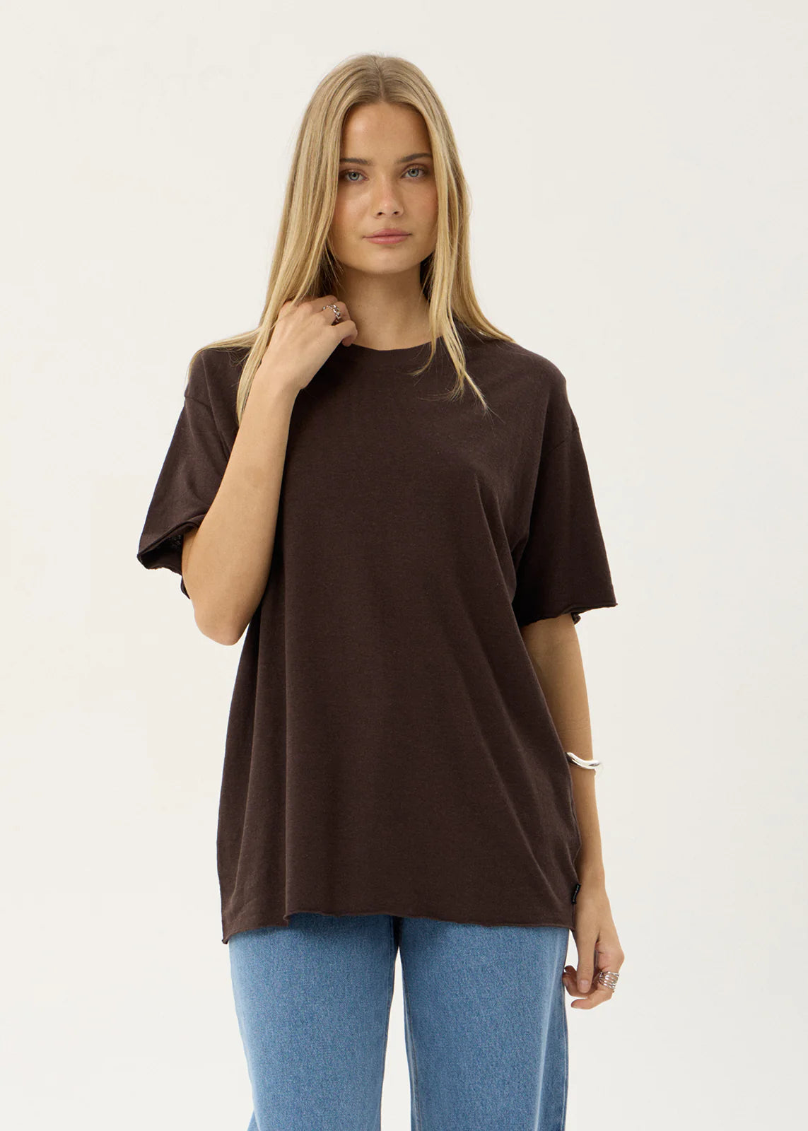 AFENDS Womens Slay - Oversized Tee - Coffee