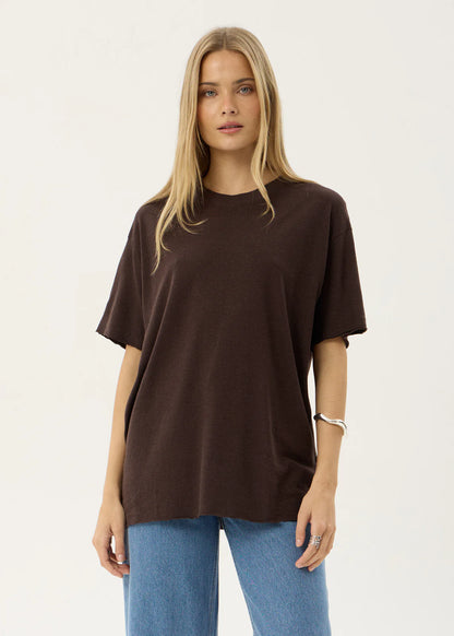 AFENDS Womens Slay - Oversized Tee - Coffee