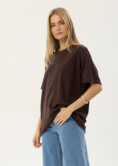 AFENDS Womens Slay - Oversized Tee - Coffee