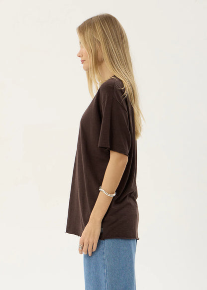 AFENDS Womens Slay - Oversized Tee - Coffee