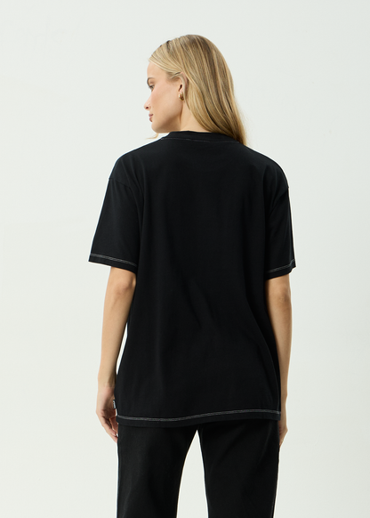 AFENDS Womens Have A Good Day - Oversized Tee - Black