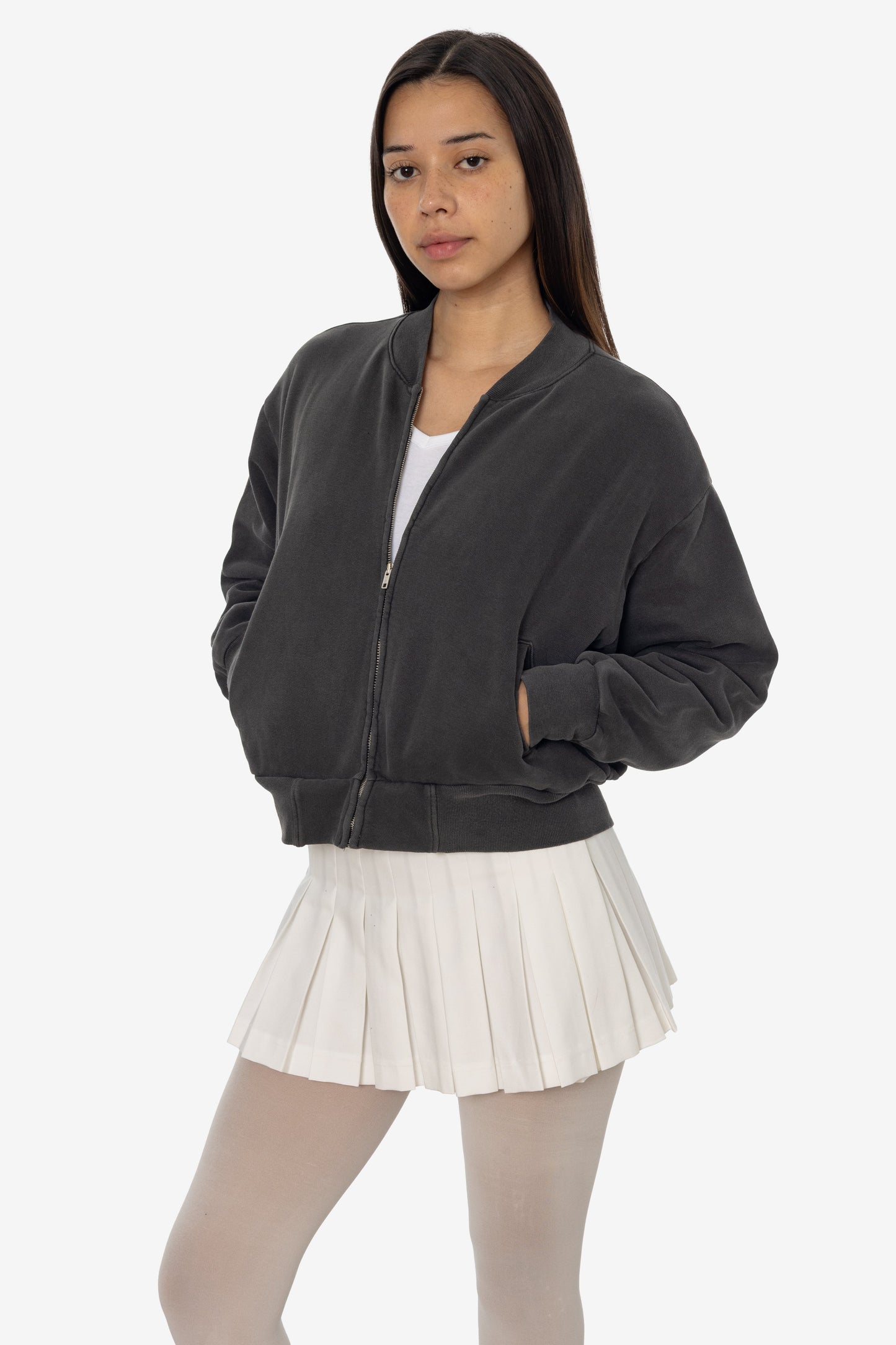 ALP375GD - Alpine Fleece Zip Up Cropped Bomber
