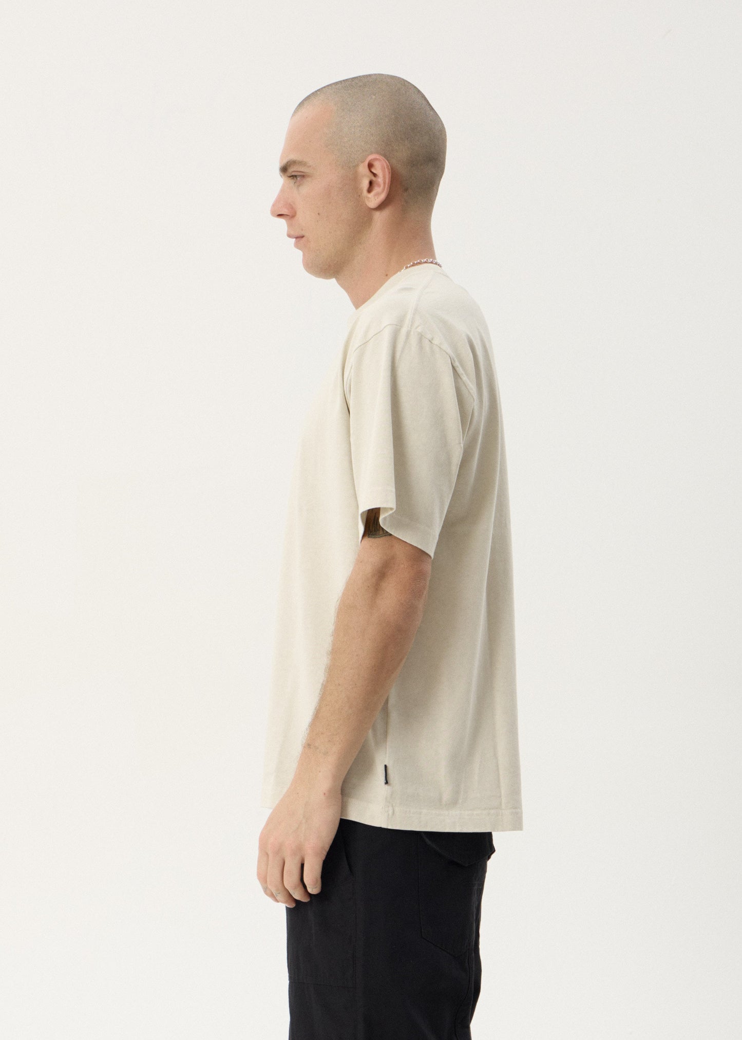 AFENDS Mens Genesis - Heavyweight Boxy Tee - Moonbeam