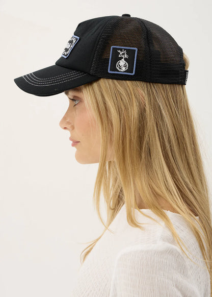 AFENDS Unisex Spiritual - Mesh Trucker Cap - Black