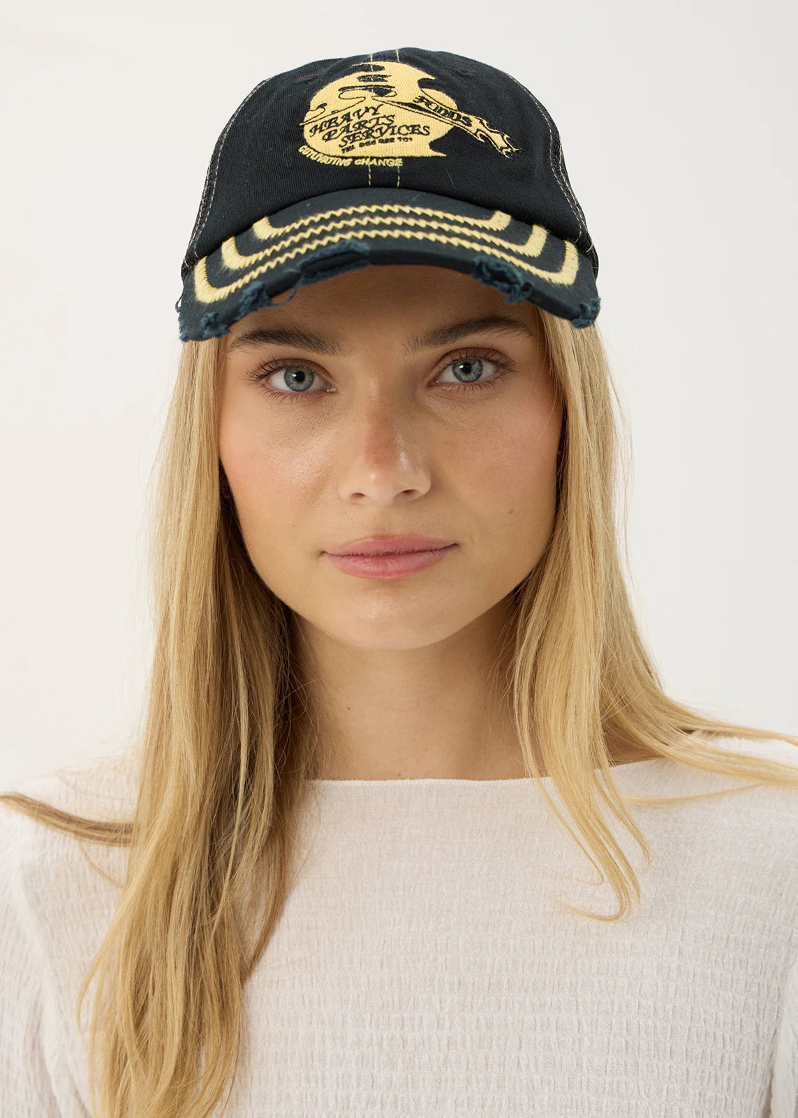 AFENDS Unisex Heavy Parts - Six Panel Mesh Cap - Stone Black