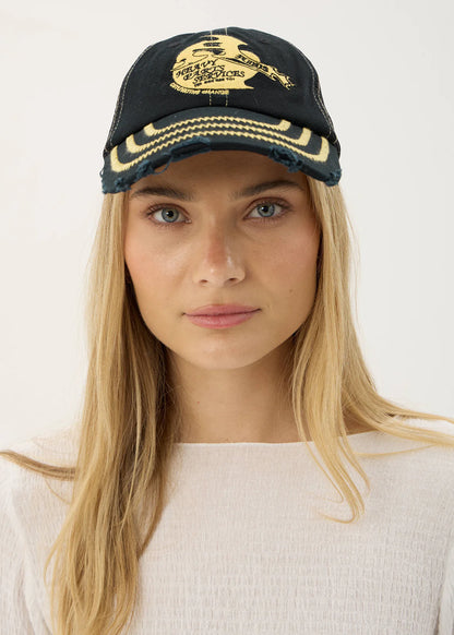 AFENDS Unisex Heavy Parts - Six Panel Mesh Cap - Stone Black