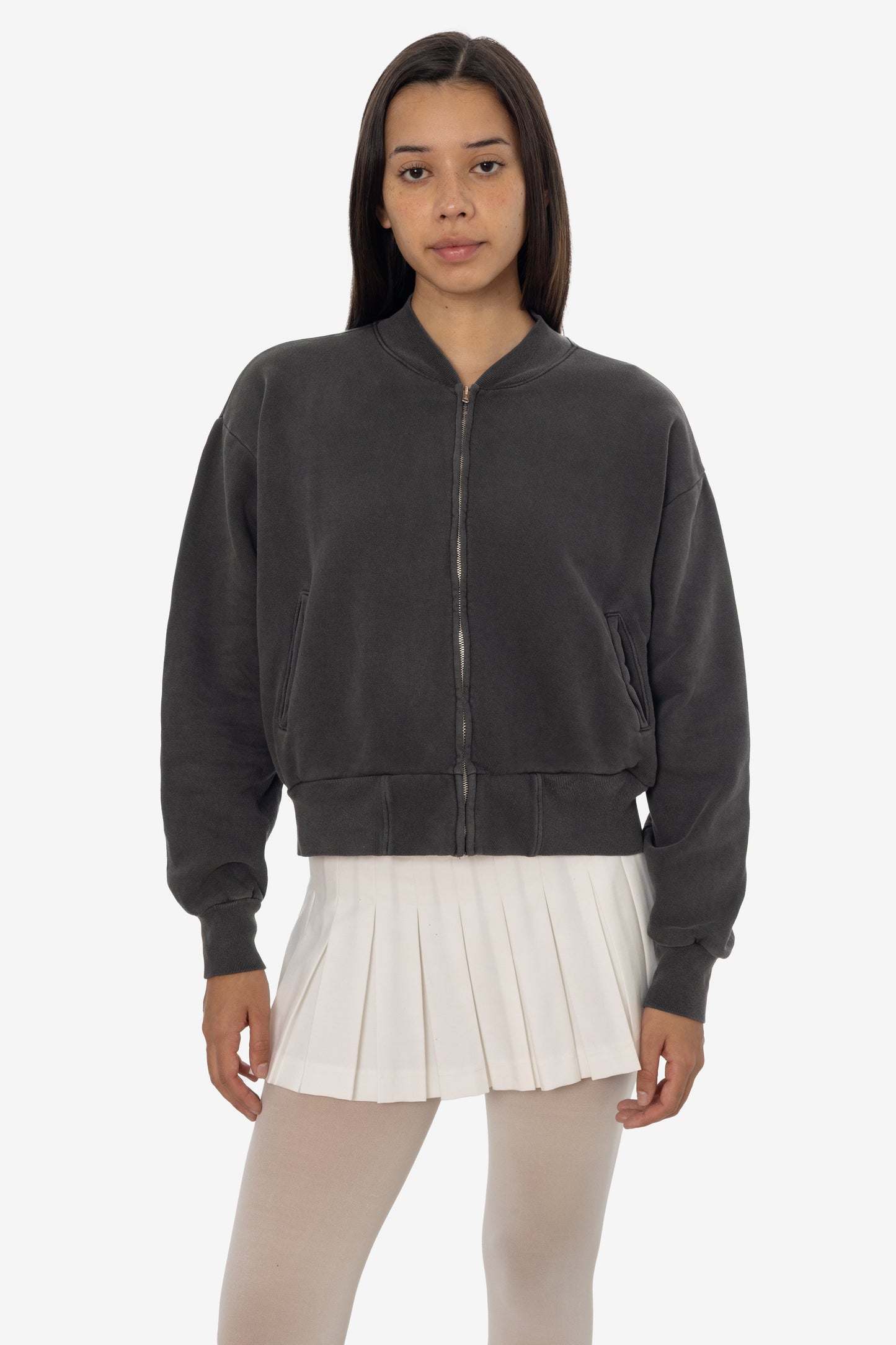 ALP375GD - Alpine Fleece Zip Up Cropped Bomber