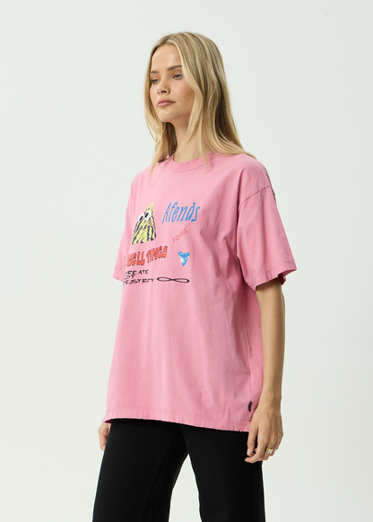 AFENDS Mens Shell Times - Boxy Tee - Washed Marrakesh