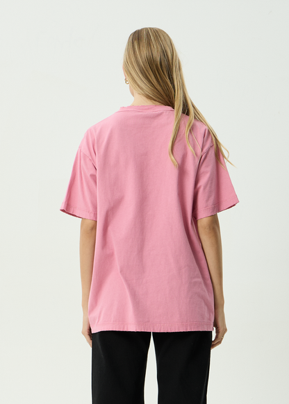 AFENDS Mens Shell Times - Boxy Tee - Washed Marrakesh