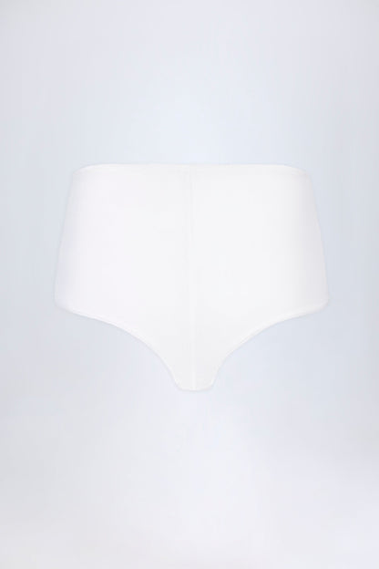 Slinky Jersey Low-Rise Hotpants in White