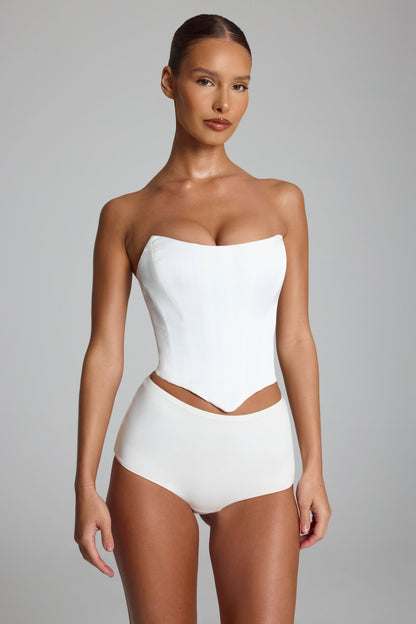 Slinky Jersey Low-Rise Hotpants in White