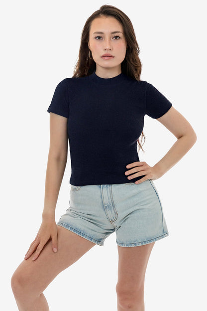 14R309 - 14/1 Rib Mock Neck Top