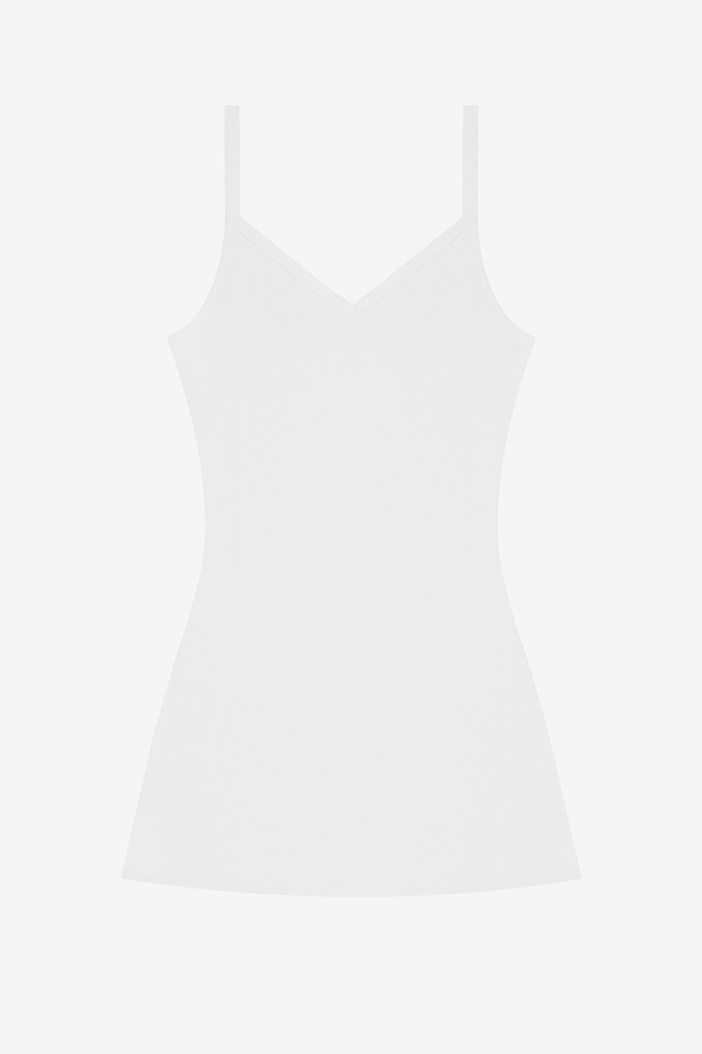 14R317 - 14/1 Rib Spaghetti V-Neck Dress
