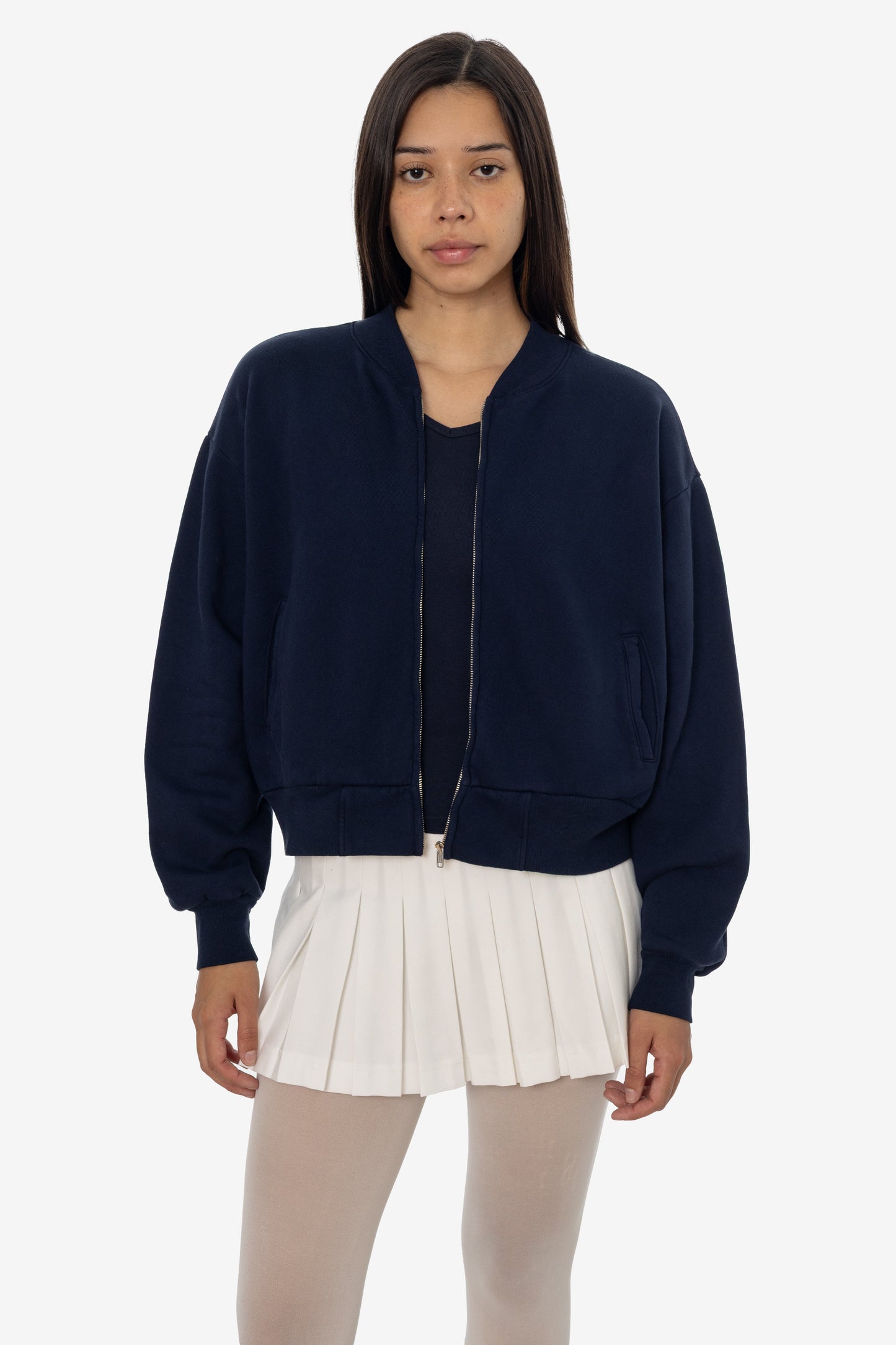 ALP375GD - Alpine Fleece Zip Up Cropped Bomber