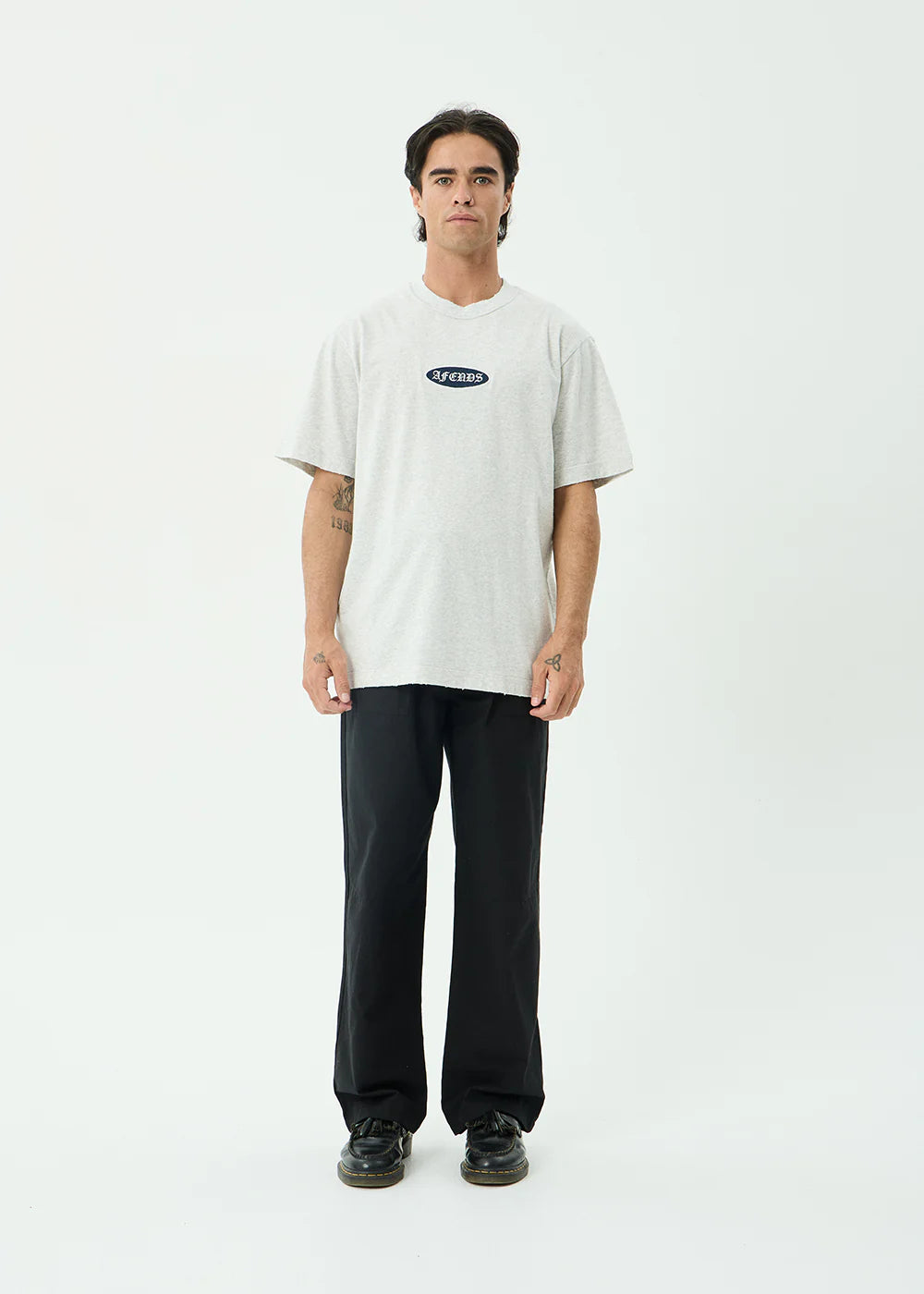 AFENDS Mens Supply - Retro Tee - Grey Marle