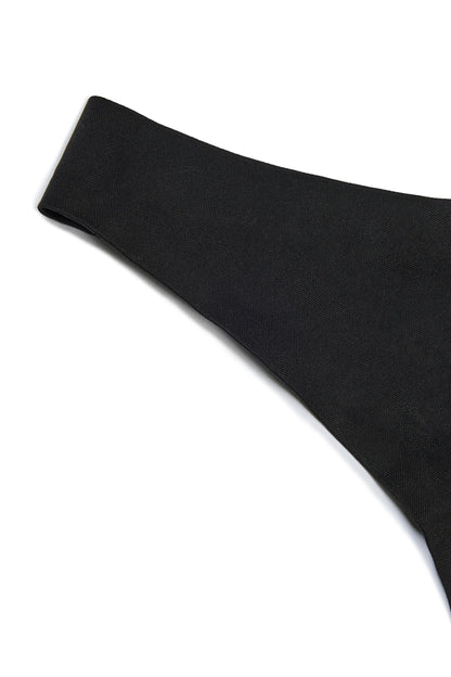 Seamless Knit Thong in Black