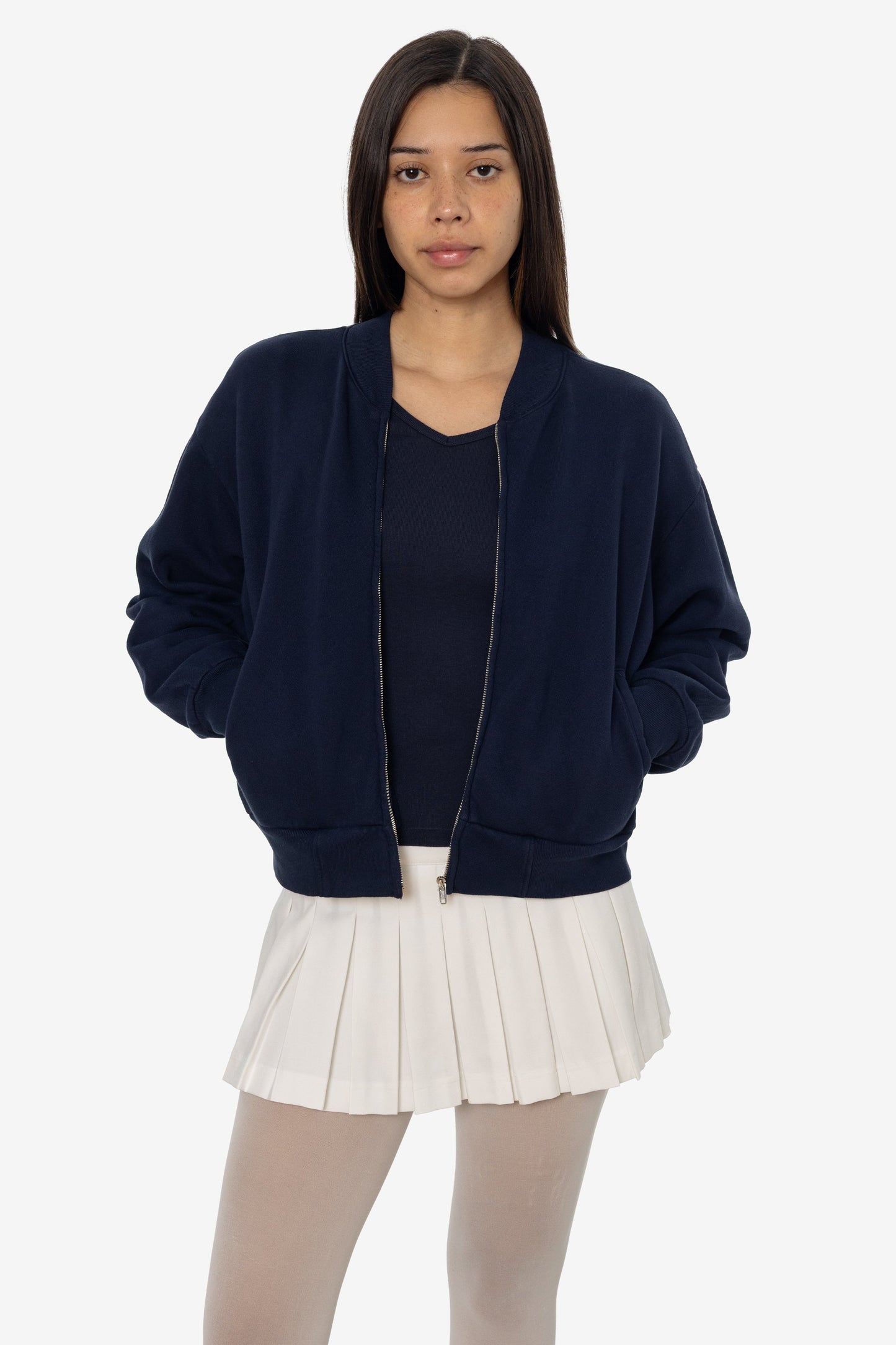ALP375GD - Alpine Fleece Zip Up Cropped Bomber
