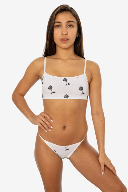 8370P - Printed Spaghetti Crop Top