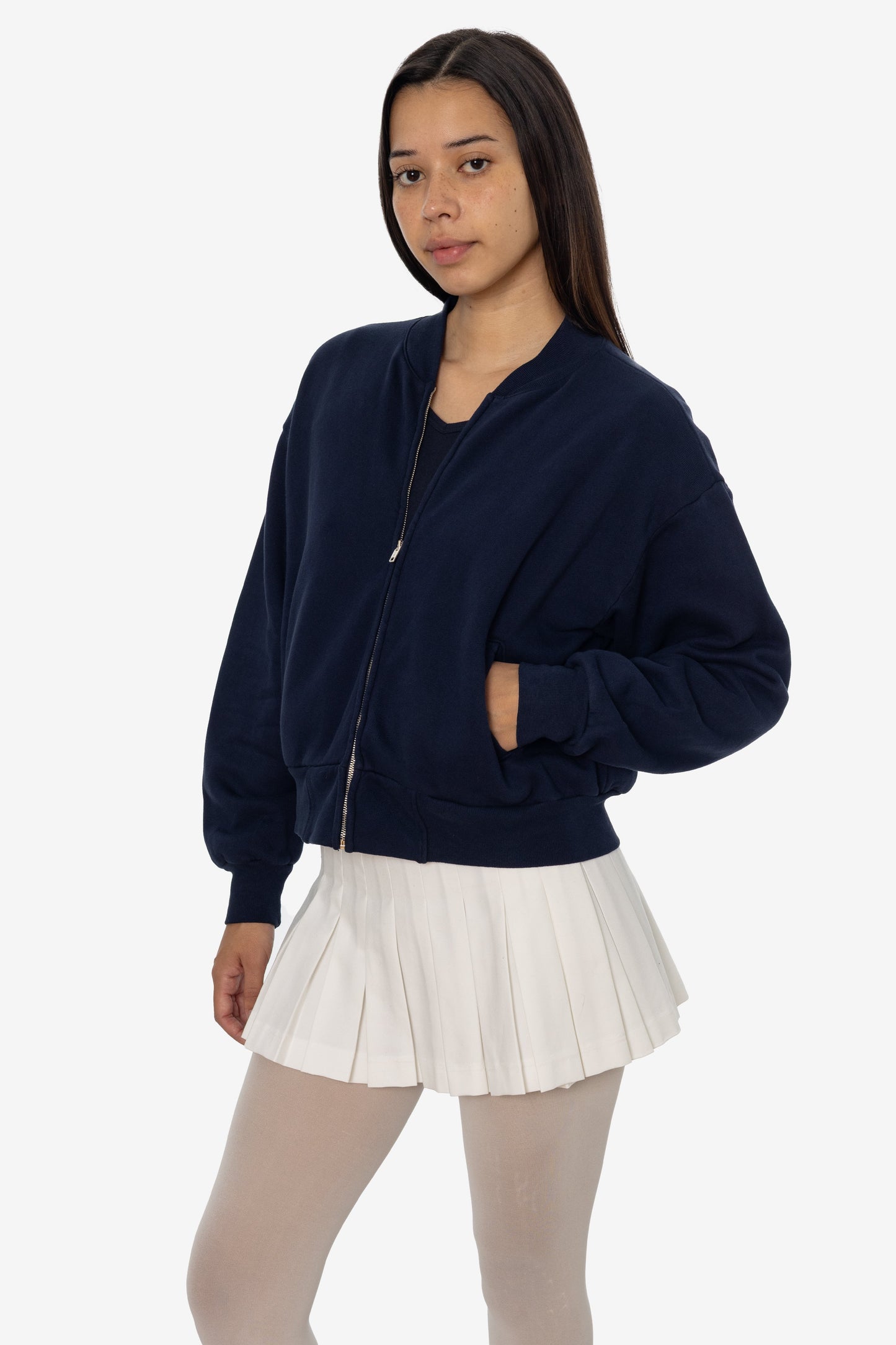 ALP375GD - Alpine Fleece Zip Up Cropped Bomber