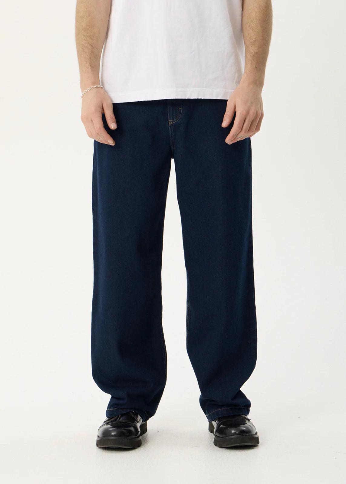 AFENDS Mens Pablo - Denim Baggy Jean - Ink