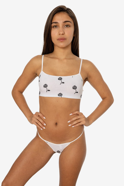 8370P - Printed Spaghetti Crop Top