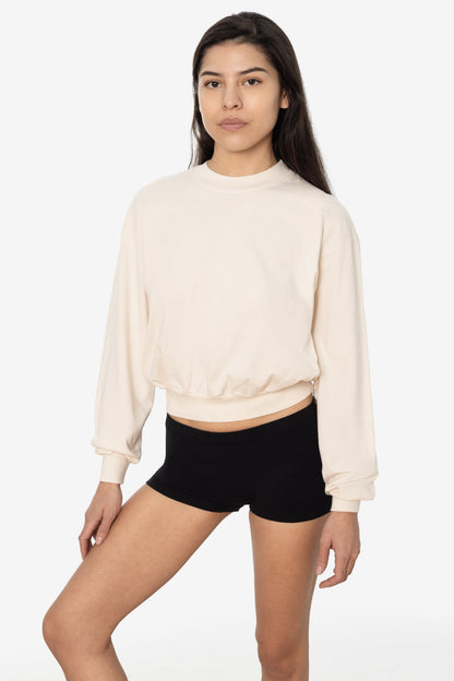 1804GD - Long Sleeve Garment Dye Cropped Mockneck