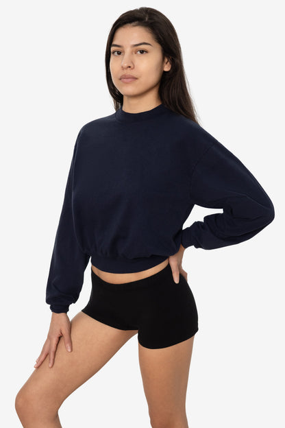 1804GD - Long Sleeve Garment Dye Cropped Mockneck