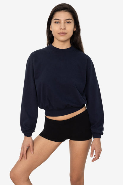 1804GD - Long Sleeve Garment Dye Cropped Mockneck