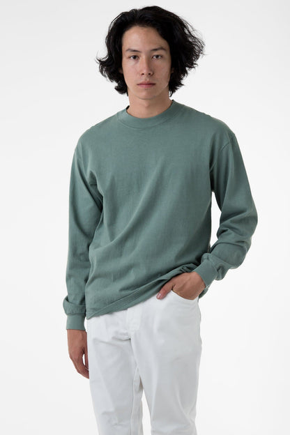 1406GD - Long Sleeve Garment Dye Mockneck T-Shirt