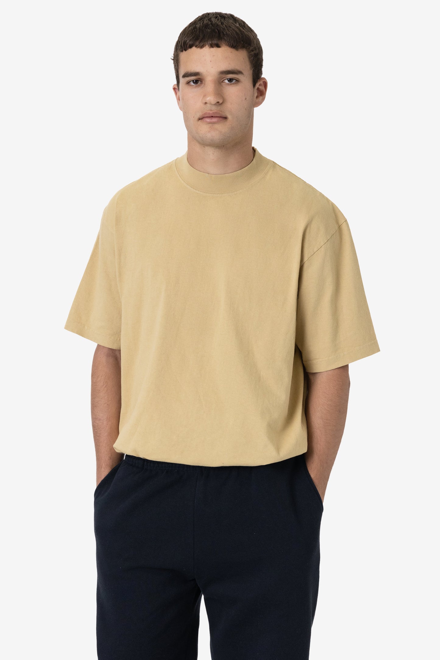 1825GD - Oversized Short Sleeve High Mockneck T-shirt