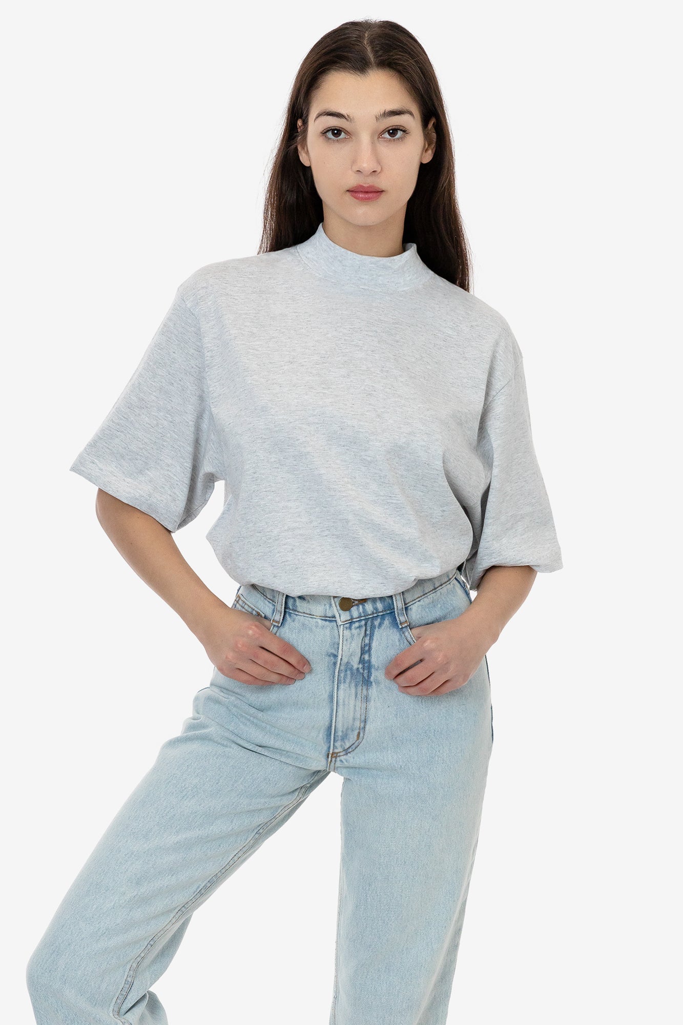 1825GD Unisex - Oversized Short Sleeve High Mockneck T-shirt