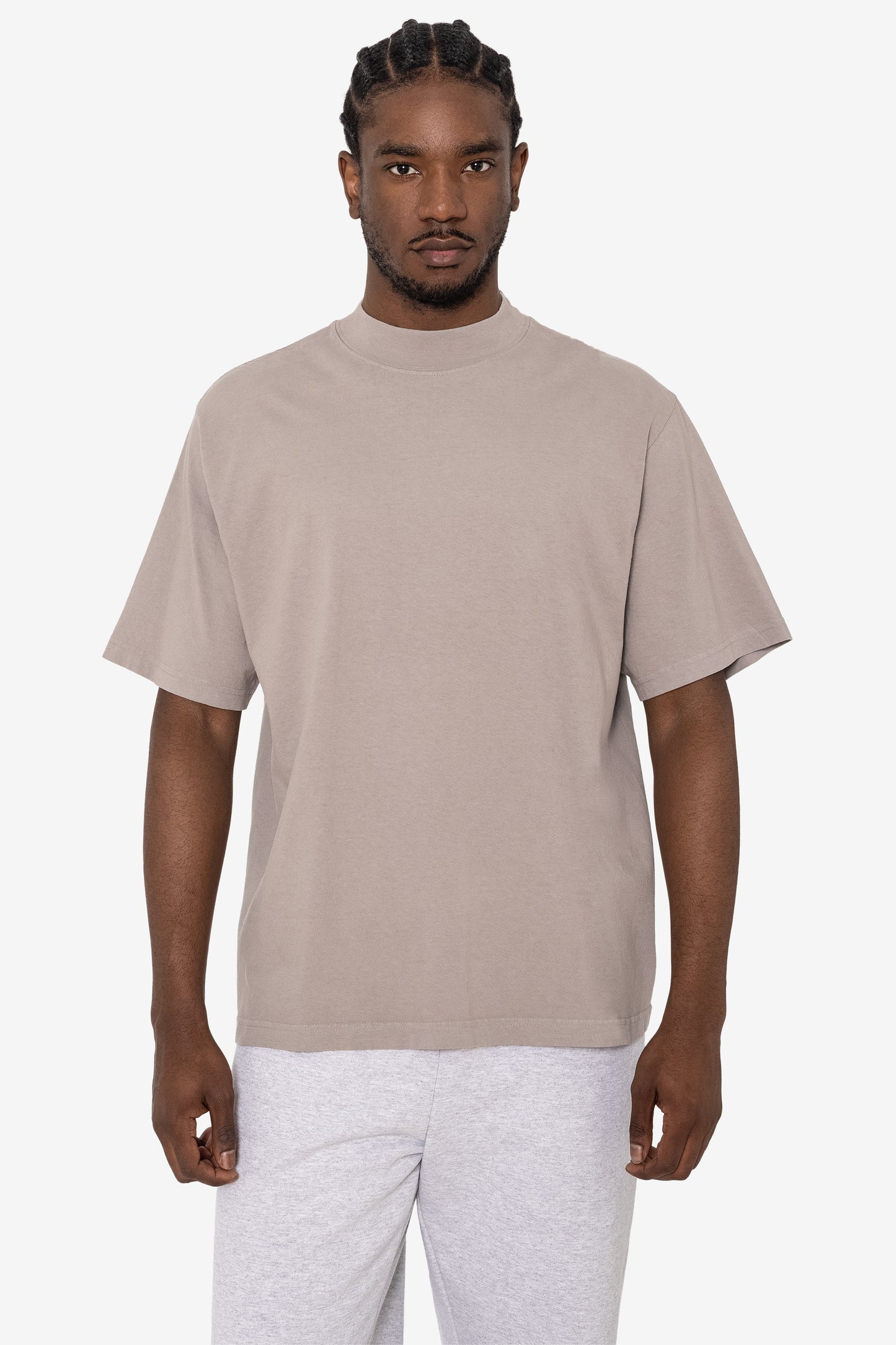 1825GD - Oversized Short Sleeve High Mockneck T-shirt