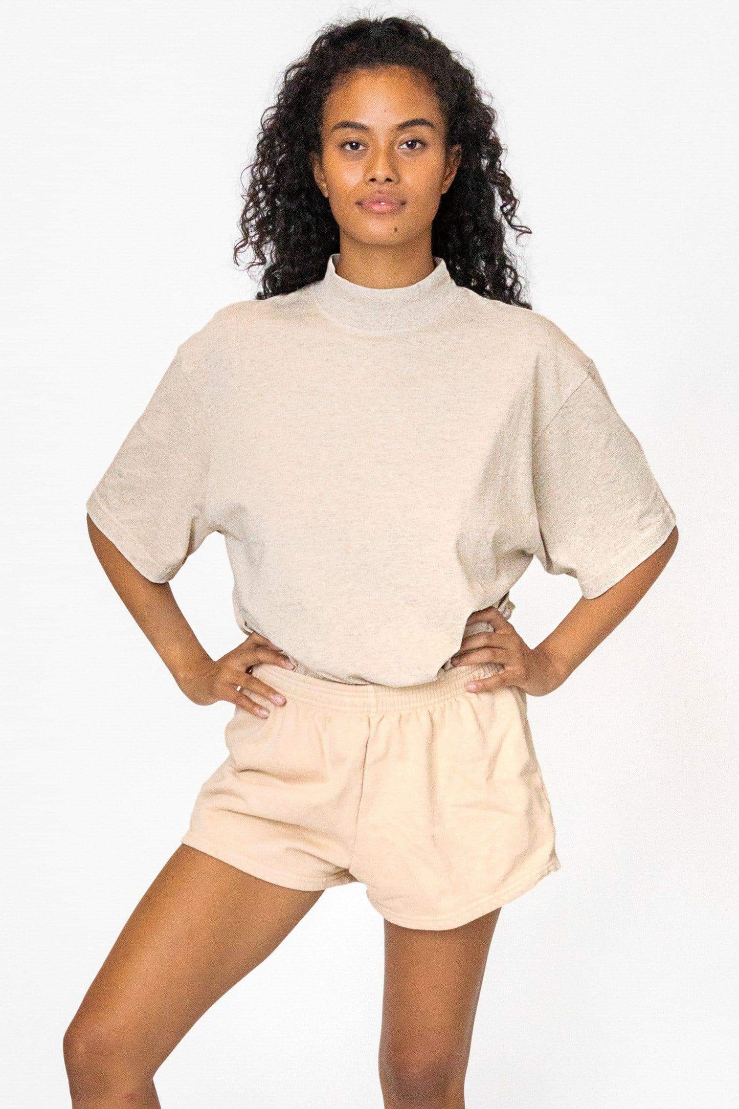 1825GD - Oversized Short Sleeve High Mockneck T-shirt