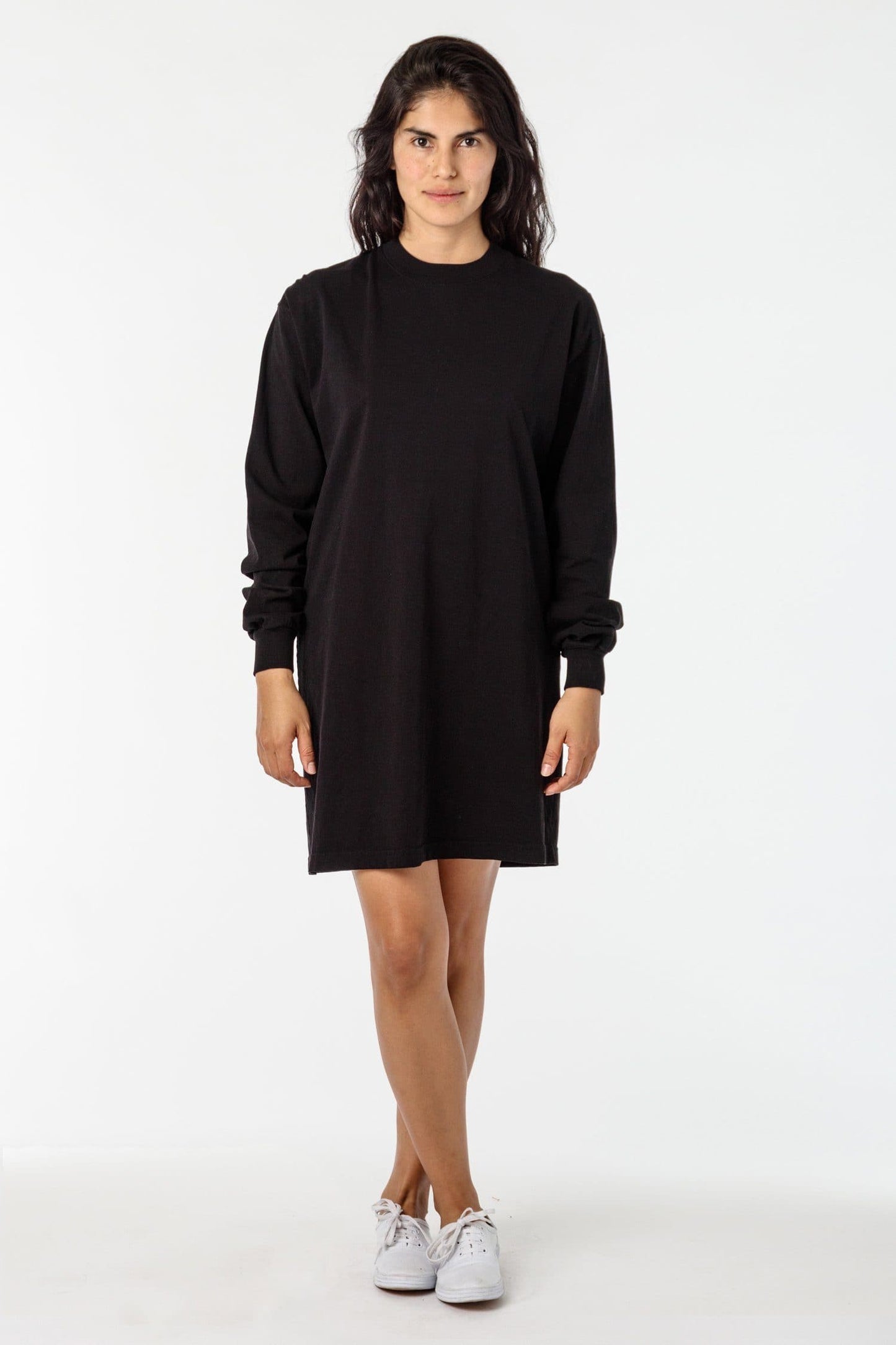 1837GD - Long Sleeve Garment Dye Mockneck Dress