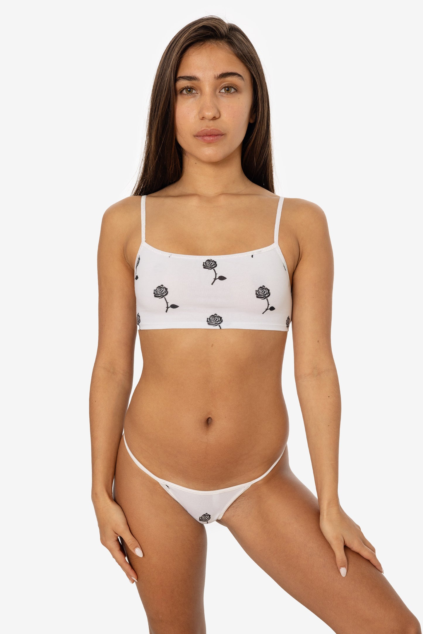8370P - Printed Spaghetti Crop Top