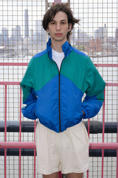 RNF555C - Nylon Crinkle Zip-Up Colorblock Windbreaker