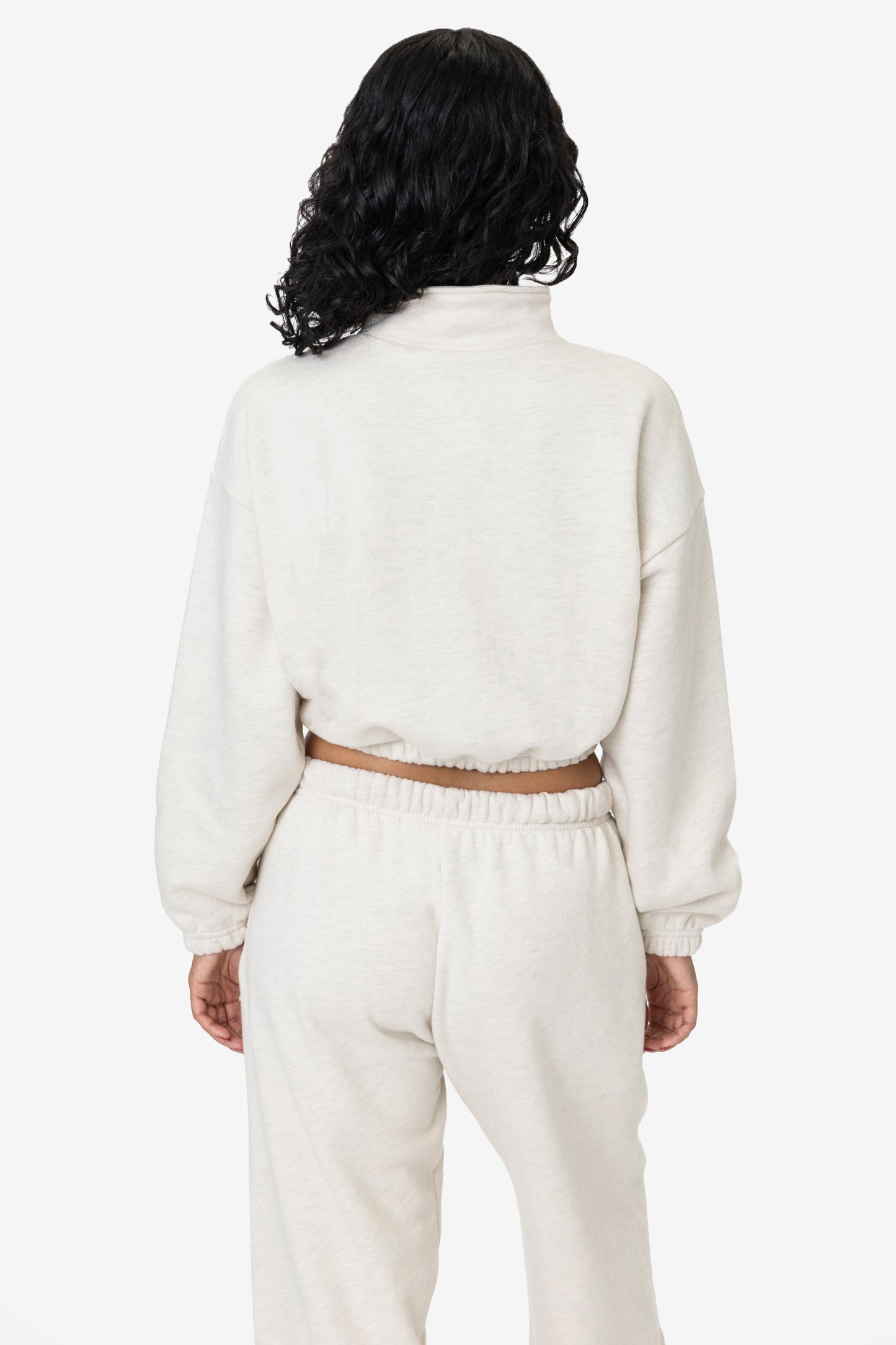 CF396 - Cotton Fleece Half Zip Cropped Pullover