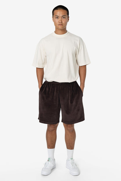 VLR442GD - Garment Dye Velour Mid-Length Wide Short