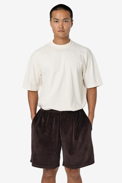 VLR442GD - Garment Dye Velour Mid-Length Wide Short