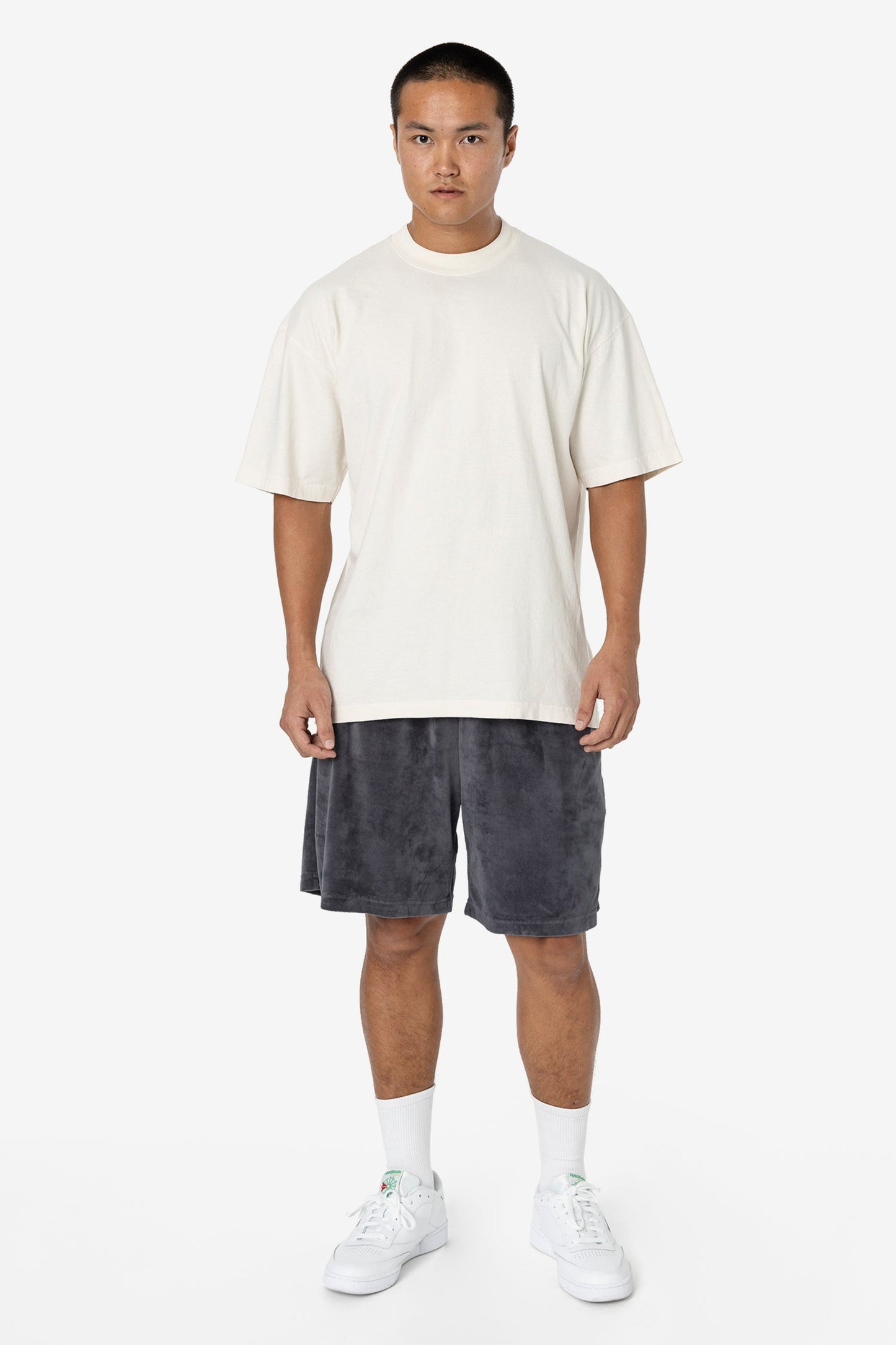 VLR442GD - Garment Dye Velour Mid-Length Wide Short