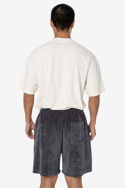 VLR442GD - Garment Dye Velour Mid-Length Wide Short